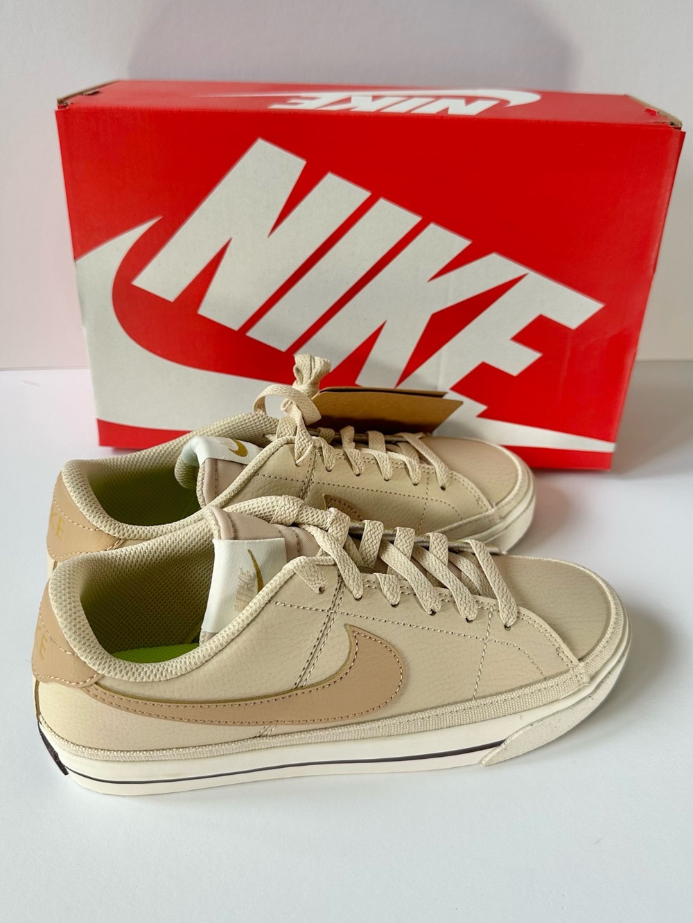 Nike Women’s Court Legacy Synthetic Leather Sneakers - 6.5, Sand/Bronze